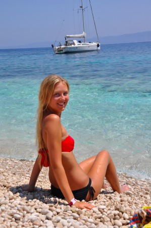 No other yachts at a gorgeous beach & water, Greece 2013